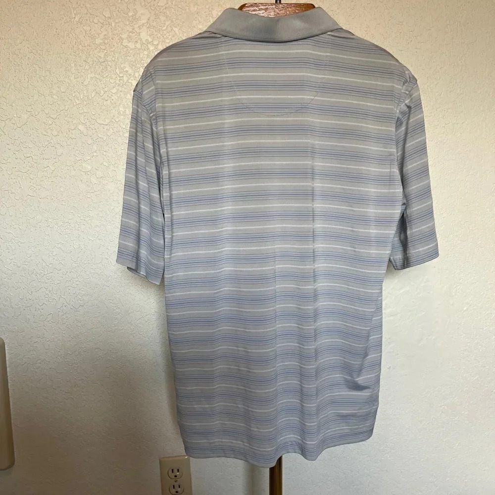 PEBBLE BEACH ~ Grey Striped polo shirt - Picture 5 of 5